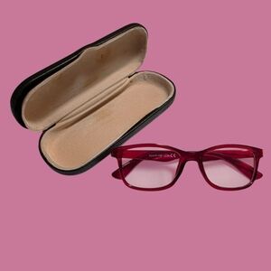 Red Reading Glasses +2.5 With Case